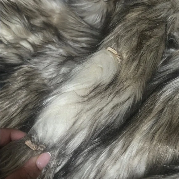 Ci Sono Cream and Brown Faux Fur Jacket - Picture 8 of 9